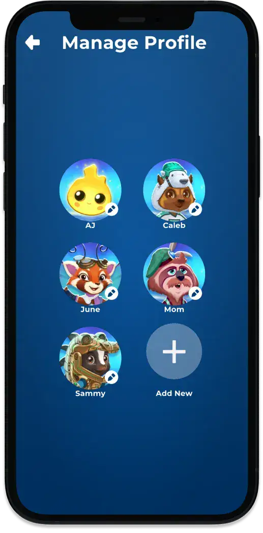 Multiple kid profiles in the TruPlay app — up to 10 under one subscription